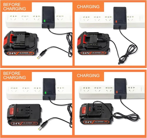 Vista 3 de Mini cargador de batería de motosierra de 21 V, cargador de batería de litio, estándar americano, accesorios de motosierra portátil eléctrica