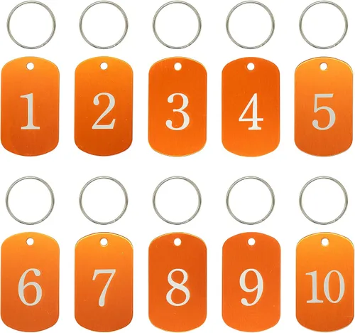 Vista 9 de Etiquetas numeradas de aluminio para identificación (1-10, negro)