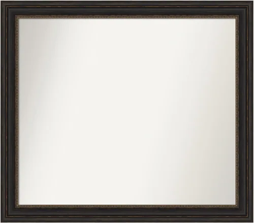 Vista 18 de Amanti Art Espejo de pared personalizado no biselado (25 x 25 pulgadas), marco de bronce acentuado, varios tamaños personalizados, espejo de baño