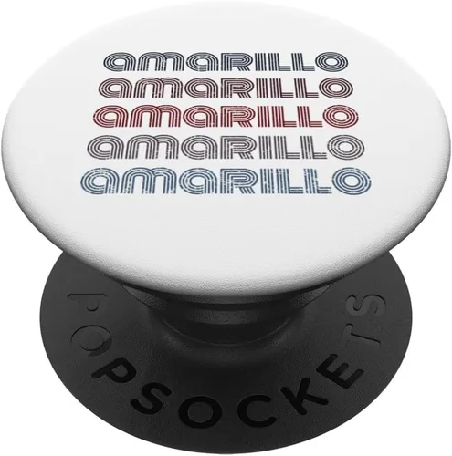 Vista 6 de USA 70's City Retro Vintage Amarillo PopSockets MagSafe PopGrip for iPhone