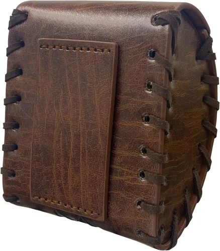 Vista 4 de HiiFeuer Mini bolso medieval de piel sintética, bolsa para cinturón renacentista portátil, monedero nórdico, bolsa de dados para LARP Ren Faire