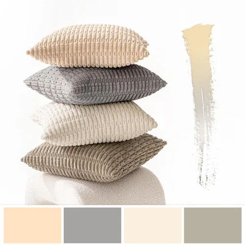 Vista 3 de MIULEE - Paquete de 4 fundas de almohada decorativas de pana suave, 18 x 18 pulgadas, para sofá, sala de estar, sillón y cama, decoración rústica