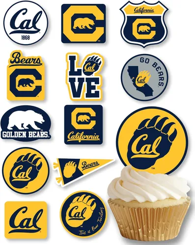 Vista 42 de Decoraciones para cupcakes de la Universidad de Alabama, suministros para fiestas de fútbol americano, cumpleaños, graduación (24 piezas)