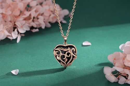 Vista 3 de MAIBAOTA Collar de punto de cristal curativo envuelto en flores, collares con dije de piedra de cristal natural, joyería de cuarzo reiki para mujer