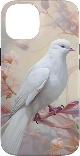 Vista 4 de Funda para iPhone 12 Pro Max Dove of Peace White Dove Pink Floral