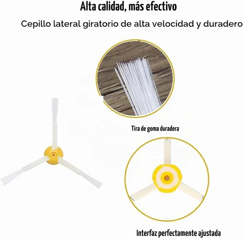 Vista 3 de Reemplazo de cepillo lateral para IRobot Roomba 900, 800, 700 y 600 Series 985 981 980 960 895 891 890 880 877 870 805 790 780 761 770 690 675 671