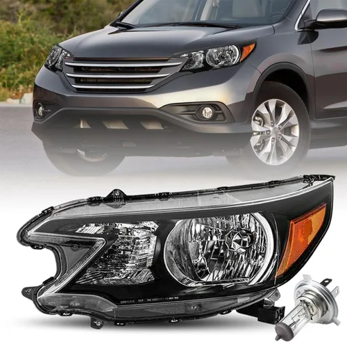 Vista 13 de JSBOYAT Conjunto de Faros Delanteros de Reemplazo para Honda CR-V 2012-2014 Faro Delantero Lámpara Halógena con Bombillas, Carcasa Negra con Carcasa