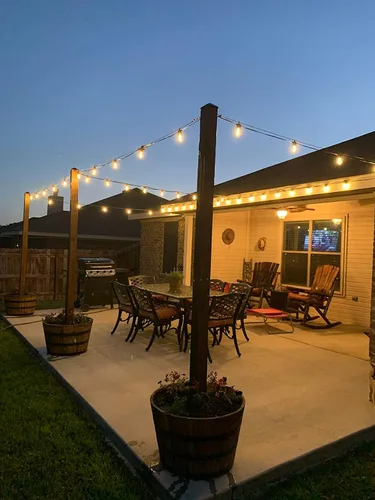 Vista 5 de Luces de Cadena para Patio Exterior de 26 Pies IP65 Impermeables Luces de Cadena Exteriores LED con 13+1 Bombillas S14 1W Irrompibles para Patio