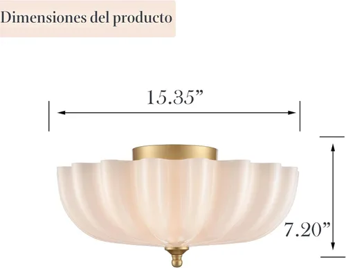 Vista 5 de Lámpara de techo dorada de latón para dormitorio, luz de techo empotrada, lámpara de techo moderna dorada para entrada, baño, sala de estar