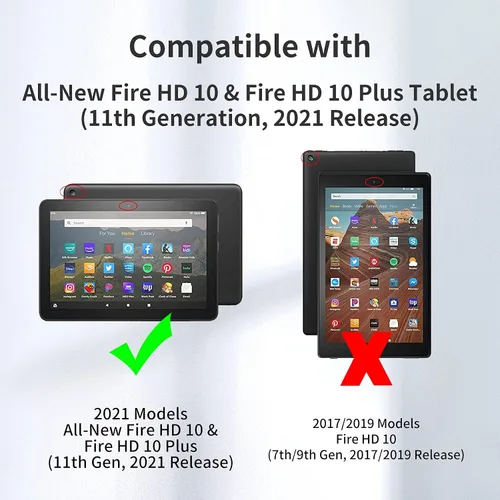 Vista 44 de Funda para tablet Fire 7 (12ª generación, versión 2022), delgada, a prueba de golpes, delgada, de piel sintética, con función de apagado/encendido