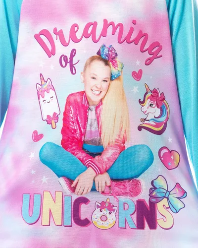 Vista 2 de Nickelodeon JoJo Siwa - Camisón de manga larga para niña JoJo Dreaming of Unicornios