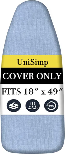 Vista 36 de UniSimp Funda y almohadilla para tabla de planchar de 15 x 54 pulgadas, algodón natural extra grueso, acolchado resistente a las manchas y a