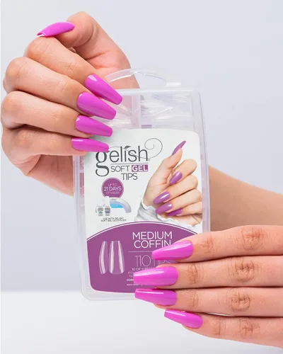 Vista 4 de Gelish Soft Gel™ - Kit de iniciador de introducción de cobertura completa, puntas de presión de ataúd mediano