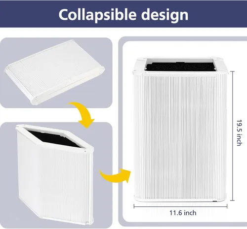 Vista 4 de Filtro de Reemplazo 121 Compatible con Purificador de Aire Blueair Blue Pure 121, Filtros HEPA 2-en-1 con Partícula y Filtro de Reemplazo de Carbón