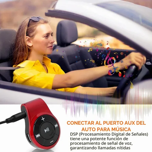 Vista 7 de Receptor Bluetooth para auriculares, auriculares, altavoz o audio de coche, con micrófono para llamadas manos libres y música.