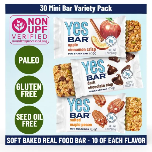 Vista 24 de The YES Bar Barra de manzana y canela crujiente – Proteína a base de plantas, barra de aperitivo decadente – Vegana, paleo, sin gluten, sin lácteos