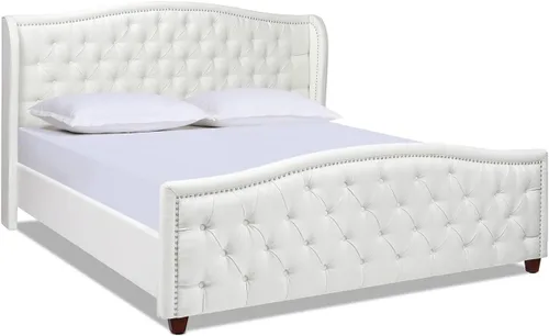 Vista 33 de Jennifer Taylor Home - Cama Anastasia de tamaño Queen de terciopelo resistente en color verde oliva Terciopelo de rendimiento verde oliva