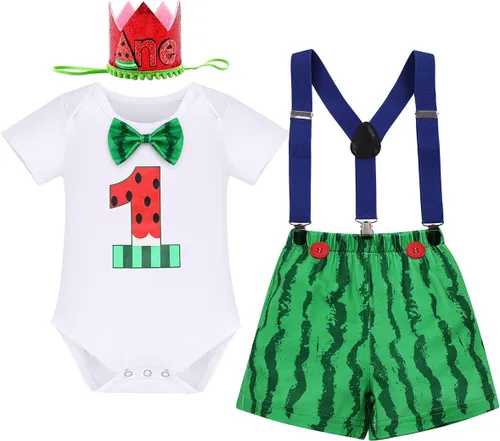 Vista 39 de IBTOM CASTLE Disfraz de carnaval de circo para el primer cumpleaños con temática de carnaval para bebé niño con tirantes y pajarita, sombrero