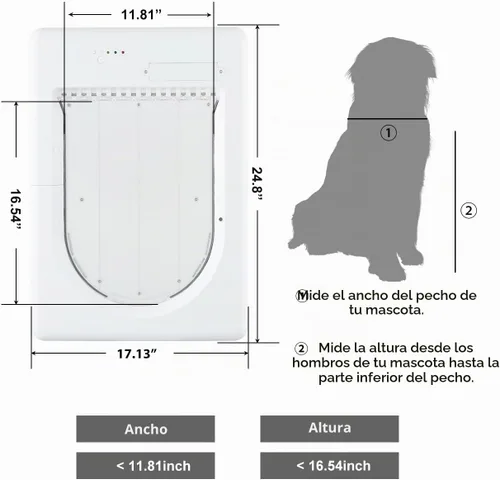 Vista 8 de Puerta inteligente electrónica para mascotas AJKJ, puerta automática para perros con 3 modos, puerta electrónica con sensor de batería con 1 llave