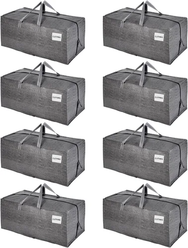 Vista 12 de VENO Paquete de 2 bolsas de mudanza, correas de mochila, mudanza, cajas de almacenamiento universitario, con tapas, resistentes, extragrandes, asas