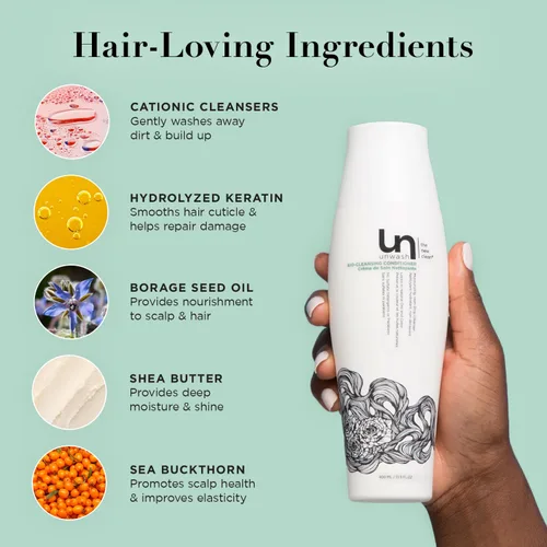 Vista 4 de Acondicionador Unwash de limpieza ecológica - Acondicionador limpiador co-wash hidratante y suave, libre de sulfatos y parabenos, para cabello