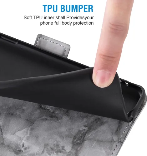 Vista 6 de Asuwish Funda compatible con Google Pixel 2 XL y protector de pantalla de vidrio templado, accesorios para celulares, ranura para tarjetero, función