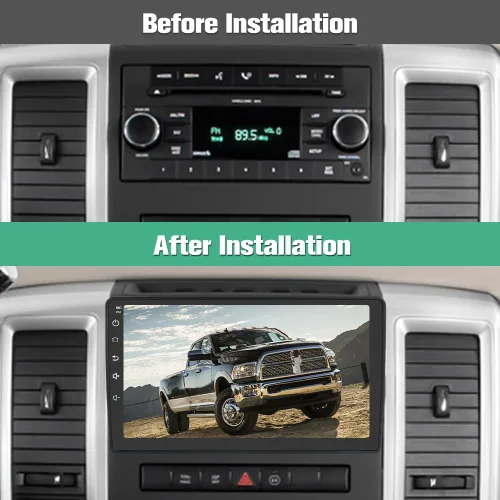 Vista 2 de Junsun Radio de coche estéreo Android 12 para Dodge Ram 1500 2500 2009-2012 Jeep Wrangler JK 2008-2018 con CarPlay Android Auto inalámbrico