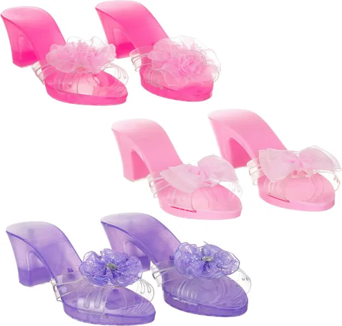 Vista 2 de 3 Pack Dress Up Kids Royalty Heels - Pretend Play High Heels for Kids, Princess Play Dress Shoes - Toddler Size 7-10