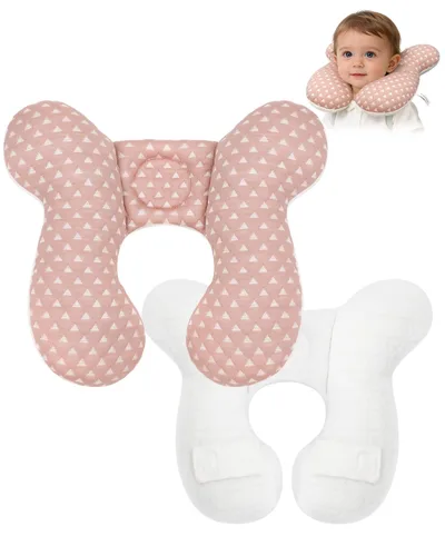 Vista 13 de KAKIBLIN Almohada para el cuello del bebé, almohada de la ayuda de la Azul
