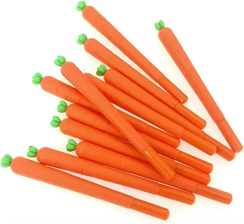 Vista 4 de ALIMITOPIA 12pcs Gel Pen Black Ink Zanahoria Roller Marker Pen (Carrot Styling)