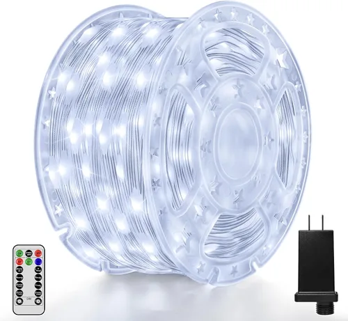 Vista 8 de Luces de Navidad para exteriores, 800 LED de 262 pies, luces de hadas multicolor IP67 impermeables, tira de luces enchufables con control remoto, 8