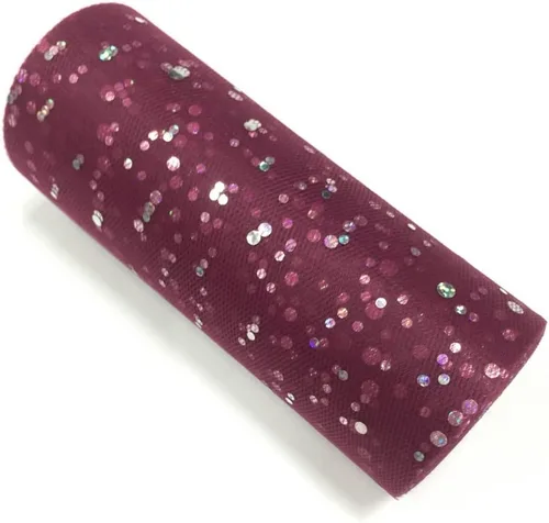 Vista 50 de Rollo de tul con lentejuelas con purpurina, decoración de boda, suministros de organza para fiestas de cumpleaños, carrete de tela, vestido tutú