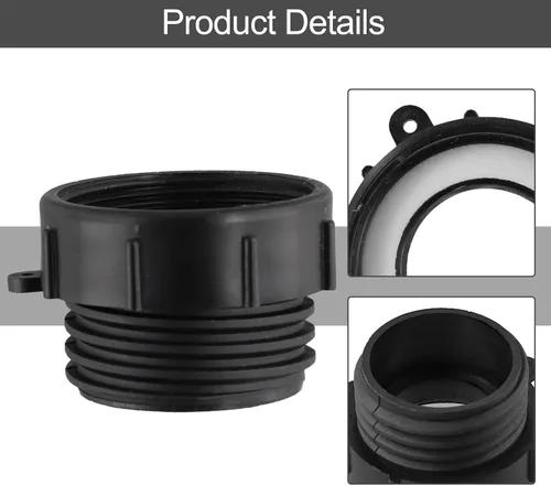 Vista 5 de Adaptador de rosca bidireccional para tanque de PP IBC de alta resistencia Ajuste Válvula Schutz Conector de drenaje de rosca gruesa fina con rosca
