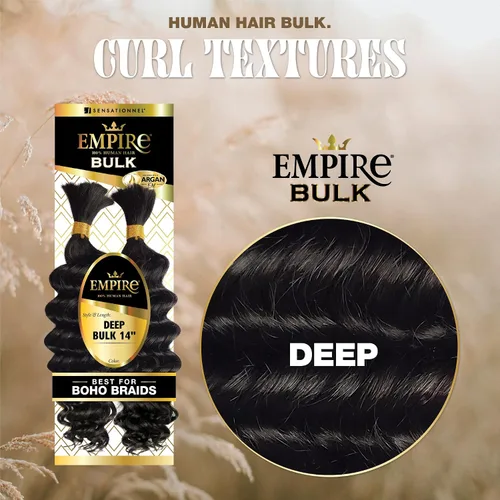 Vista 2 de Sensationnel Empire Bulk Braiding – Trenzado a Granel – Trenzas de cabello humano profundo para estilos de caja boho sin nudos o estilos de ondas