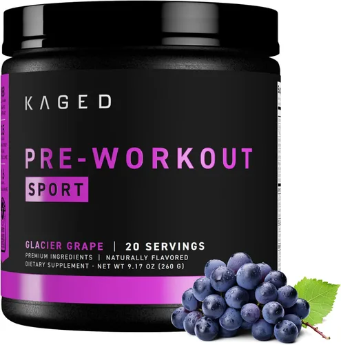 Vista 13 de Kaged Polvo Pre Entreno Deportivo para Hombres y Mujeres, Blue Razz, Certificado Deportivo, 188mg Cafeína, Suplemento de Óxido Nítrico, Beta Alanina