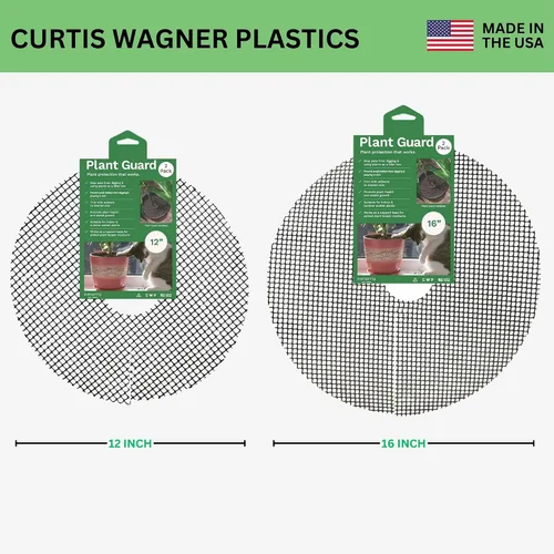 Vista 2 de Curtis Wagner Plastics Plant Guard - Protector de plantas de 12 pulgadas de diámetro, paquete de 2 Protector de plantas de gatos y animales