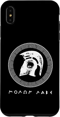 Vista 7 de Carcasa para iPhone 12 mini Molon Labe Spartan Warrior Helmet Antigua Guerra Griega