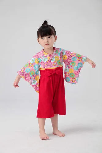 Vista 3 de LXKIKMM Disfraz japonés de Sakura Kimono para niñas pequeñas