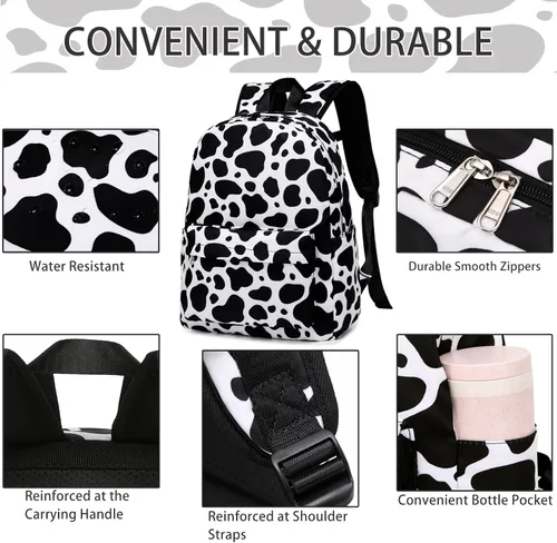 Vista 4 de AUIVTY Mochila escolar para niños y niños, Negro