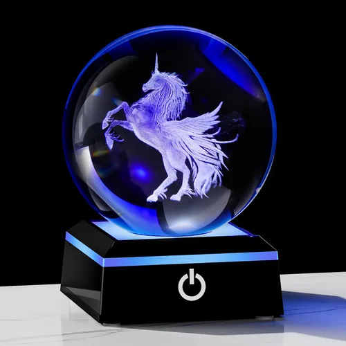 Vista 23 de Qianwei Regalos de mariposa para mujeres con bola de cristal 3D de 3.14" - 80mm, figuras de animales de cristal con láser, estatuas para decoración