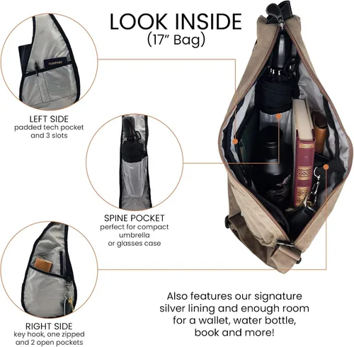 Vista 8 de AmeriBag Bolsa de espalda saludable de 17" de nailon Crossbody Sling Aguamarina