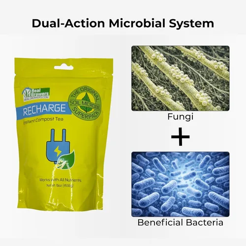 Vista 3 de Real Growers recarga - Superpack de microbios del suelo, estimulante natural para el crecimiento de plantas (2 oz) (RGR-2)
