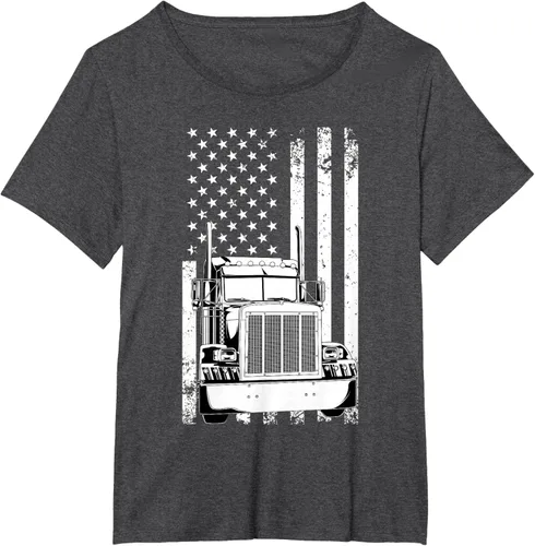 Vista 20 de Camión conductor bandera americana camionero vintage hombres mujeres regalo camiseta