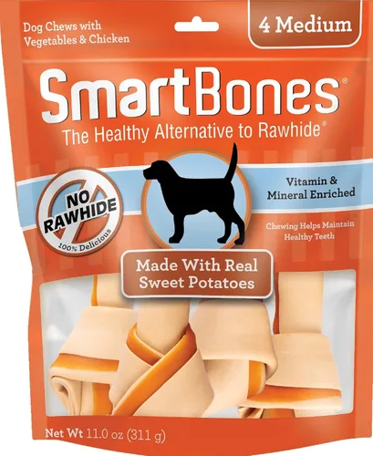 Vista 12 de SmartBones - Masticables medianos con carne de vacuno real, 4 unidades, sin piel cruda para perros