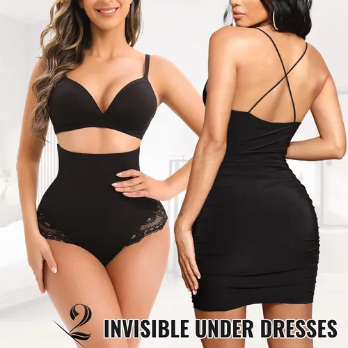 Vista 3 de Tanga moldeadora de cintura alta para mujer con control de abdomen, ropa
