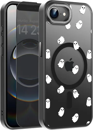 Vista 153 de Goodon para iPhone 15 Pro Max con protector de pantalla de privacidad, compatible con Magsafe, funda translúcida mate a prueba de golpes - Linda
