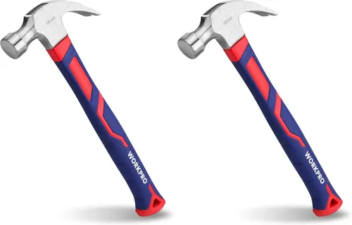 Vista 9 de WORKPRO Martillo de garra de 8 onzas con mango de fibra de vidrio, martillo multiusos con cabeza de acero endurecido forjado Forged Hardened Steel