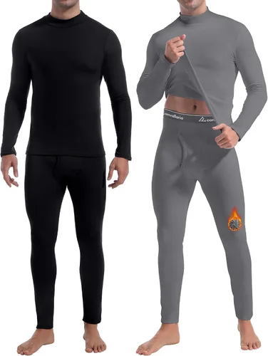 Vista 14 de 2 o 3 juegos de ropa interior térmica para hombre, ropa interior larga Negro y Negro