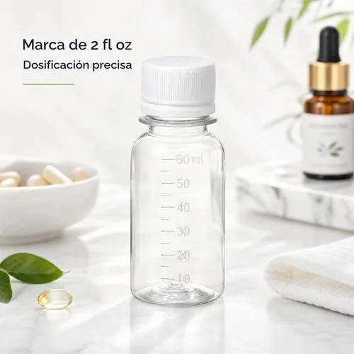 Vista 4 de ZENFUN 48 botellas pequeñas de plástico transparente de 2 onzas con tapa, botellas de jengibre con tapa, botella vacía para jugo, líquidos, whisky