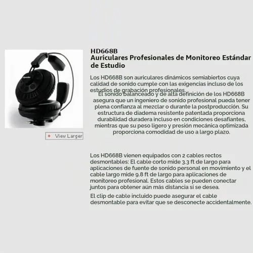 Vista 5 de Superlux Auriculares dinámicos semiabiertos HD668B